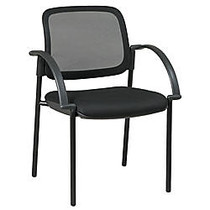 Office Star&trade; Work Smart Screen Back/Mesh Seat Guest Chair With Arms, 32 3/4 inch;H x 24 inch;W x 23 1/2 inch;D, Black
