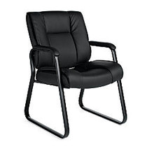 Offices To Go&trade; Guest Chair, Luxehide, 36 1/2 inch;H x 25 1/2 inch;W x 24 1/2 inch;D, Black