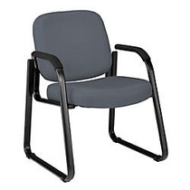 OFM Guest Chair With Fabric Seat And Back, 34 inch;H x 24 inch;W x 27 inch;D, Black Frame, Gray Fabric