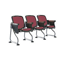 OFM ReadyLink Row Seating, Add-On Seat With Tablet, 35 inch;H x 25 inch;W x 20 inch;D, Silver Frame, Maroon Fabric