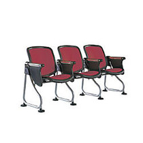 OFM ReadyLink Row Seating, Starter Seat With Tablet, 35 inch;H x 26 1/2 inch;W x 20 inch;D, Silver Frame, Maroon Fabric