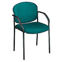 OFM Stackable Guest Chair With Fabric Seat And Back, 35 inch;H x 24 inch;W x 19 1/2 inch;D, Black Frame, Teal Fabric