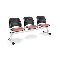 OFM Stars And Moon Beam Seating Unit With 3 Seats, Coral Pink