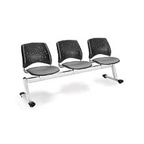 OFM Stars And Moon Beam Seating Unit With 3 Seats, Putty