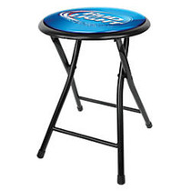 Trademark Global 18 inch; Cushioned Folding Stool, Bud Light, Black