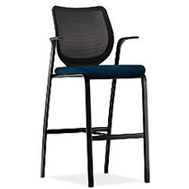 HON; Iliria-Stretch M4 Back Cafe-Height Stools, 46 1/2 inch;H x 25 inch;W x 24 1/2 inch;D, Frame Black, Mariner Fabric