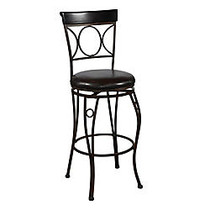 Linon Home Decor Products Circles Back Counter Stool, 24 inch;, Brown/Black