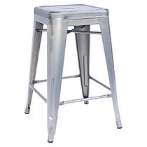 Lorell; Metal Stools, Silver, Pack Of 4
