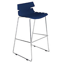 Lumisource Bonefish Bar Stool, Dark Blue/Chrome