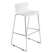 Lumisource Bonefish Bar Stool, White/Silver