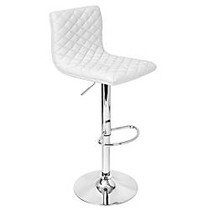 Lumisource Caviar Bar Stool, White/Chrome