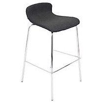 Lumisource Fabric Stacker Bar Stools, Charcoal/Stainless Steel, Set Of 3