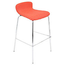 Lumisource Fabric Stacker Bar Stools, Orange/Stainless Steel, Set Of 3