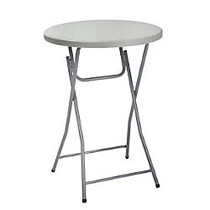 Cosco ZOWN Classic Collection Folding Cocktail Table, Round, 43 5/16 inch;H x 32 inch;W x 32 inch;D, Gray