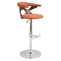 Lumisource Gardenia Bar Stool, Walnut/Orange/Chrome