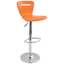 LumiSource H2 Bar Stool, 41 inch;H x 16 inch;W x 17 inch;D, Chrome/Orange