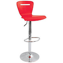 LumiSource H2 Bar Stool, 41 inch;H x 16 inch;W x 17 inch;D, Chrome/Red