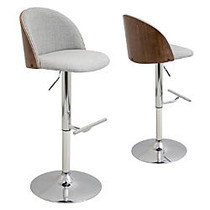 Lumisource Luna Bar Stool, Walnut/White/Chrome