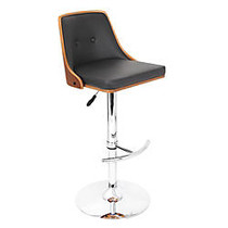 Lumisource Nueva Bar Stool, Walnut/Black/Chrome