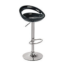 Lumisource Swizzle Bar Stool, Black/Chrome