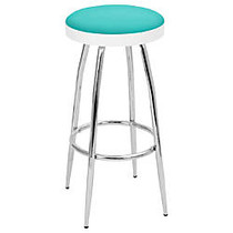 Lumisource TopSpin Bar Stool, Light Blue/Silver