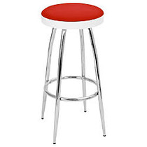 Lumisource TopSpin Bar Stool, Red/Silver