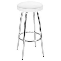 Lumisource TopSpin Bar Stool, White/Silver