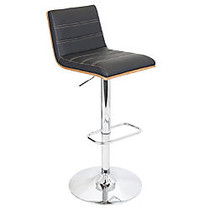 Lumisource Vasari Bar Stool, Walnut/Black/Chrome