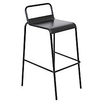 Lumisource Victor Bar Stools, Matte Black/Stainless Steel, Set Of 2