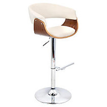 Lumisource Vintage Adjustable Bar Stool, Cream/Chrome/Walnut