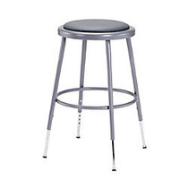 National Public Seating Adjustable Vinyl-Padded Stool, 19 - 26 1/2 inch;H, Gray
