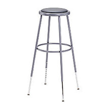 National Public Seating Adjustable Vinyl-Padded Stool, 31 - 38 1/2 inch;H, Gray