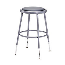 National Public Seating Adjustable Vinyl-Padded Stools, 19 - 26 1/2 inch;H, Gray, Set Of 5