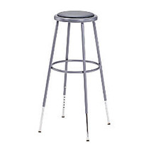 National Public Seating Adjustable Vinyl-Padded Stools, 31 - 38 1/2 inch;H, Gray, Set Of 3