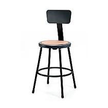 National Public Seating Hardboard Stools With Backs, 24 inch;H, Black, Set Of 4