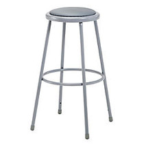 National Public Seating Vinyl-Padded Stool, 30 inch;H, Gray