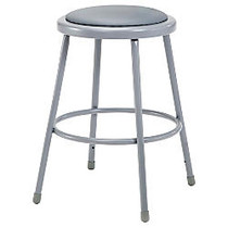 National Public Seating Vinyl-Padded Stools, 24 inch;H, Gray, Set Of 4