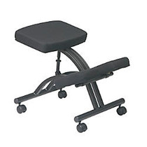 Office Star; Work Smart Ergonomic Knee Chair, Black