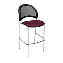 OFM Moon Caf&eacute;-Height Fabric Chairs, 45 inch;H x 22 inch;W x 23 inch;D, Burgundy, Set Of 2