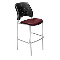 OFM Stars Caf&eacute;-Height Chairs, 45 3/4 inch;H x 21 1/2 inch;W x 23 inch;D, Wine/Silver, Set Of 2