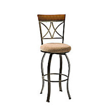 Powell; Home Fashions Hamilton Swivel Bar Stool, Tan/Pewter