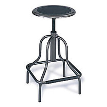 Safco; Diesel Series High-Base Stool Without Back, 22 to 27 inch;H x 16 1/4 inch;W x 16 1/4 inch;D, Pewter Frame, Pewter Fabric
