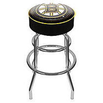 Trademark Global Padded Bar Stool, Boston Bruins, Chrome