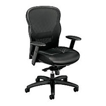 basyx by HON; VL701 Series High-Back Leather/Mesh Chair, 44 inch; 5/8 inch;H x 27 1/2 inch;W x 28 inch;D, Black