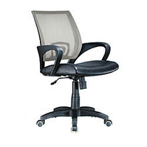 Lumisource Officer Mid-Back Chair, Black/Silver/Black