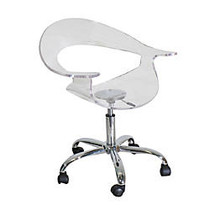 Lumisource Rumor Office Chair, Clear/Chrome