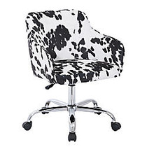 Office Star&trade; Avenue Six; Bristol Task Chair, Fabric, Udder Madness Domino/Silver