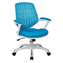 Office Star&trade; Avenue Six; Calvin Mesh Mid-Back Chair, Blue/White