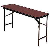 Iceberg Premium Folding Table, Rectangular, 29 inch;H x 60 inch;W x 18 inch;D, Mahogany/Brown