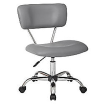 Office Star&trade; Avenue Six; Vista Task Chair, Faux Leather, Gray/Silver